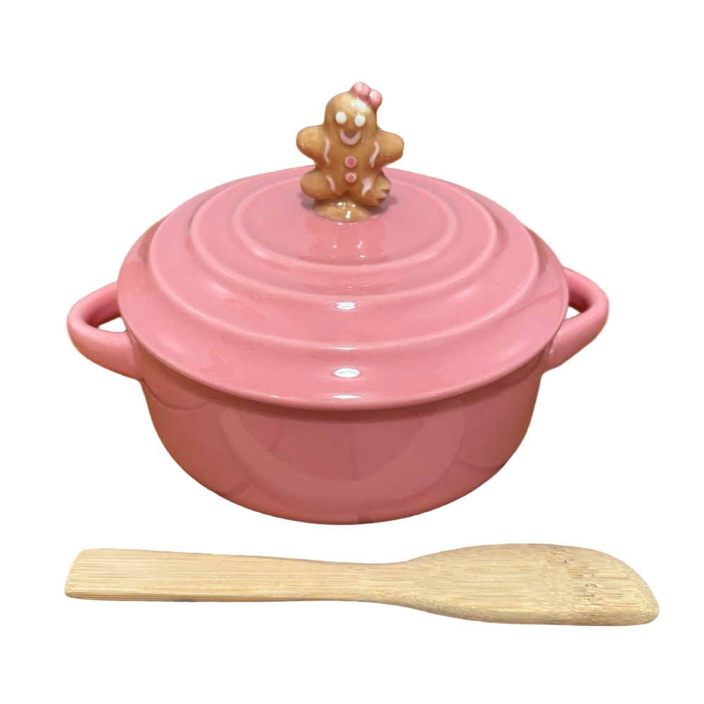 Wild Eye Designs Gingerbread Pink Brie Cheese Dish